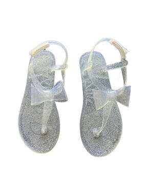 Girls Clear Glitter Jelly Bow Sandals sz 1-2